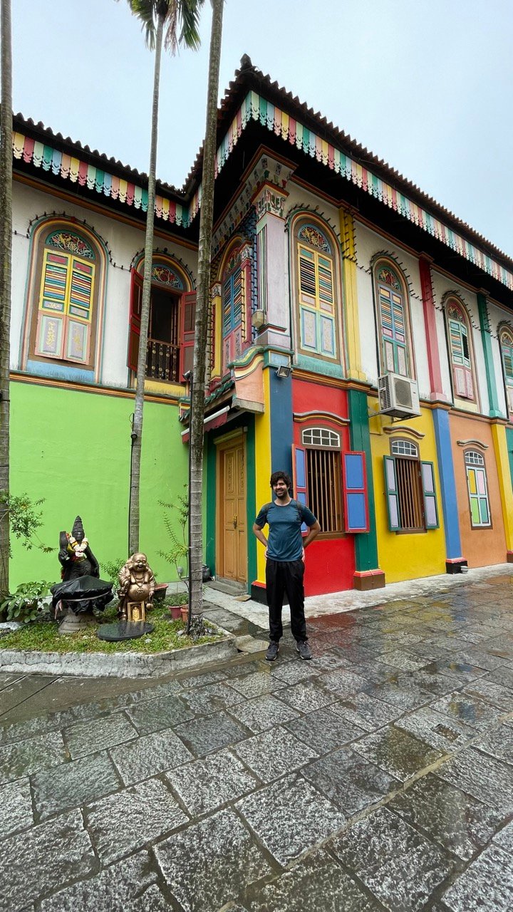 Casas coloridas de Farrer Park em Little India, Singapura