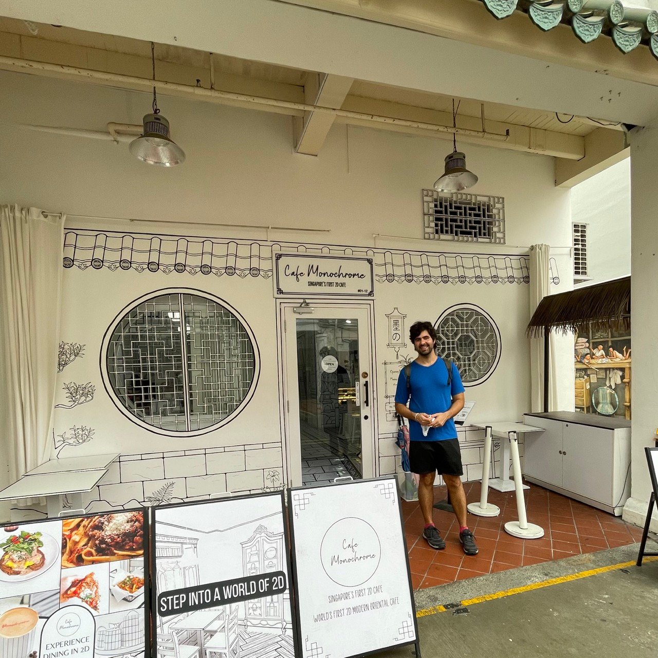 Café Monochrome em Singapura, primeiro café 2D da cidade